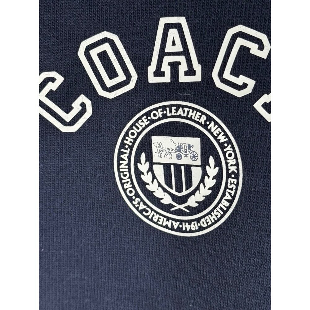 NEW Coach Signature Relaxed Varsity Rugby Polo Shirt in Navy Cotton Size L - Picture 7 of 8